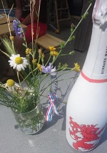 Bottle of Crémant with flowers Bottle of Crémant with flowers